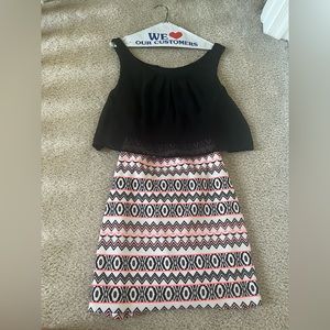 Emerald Sundae black white neon pink dress large juniors